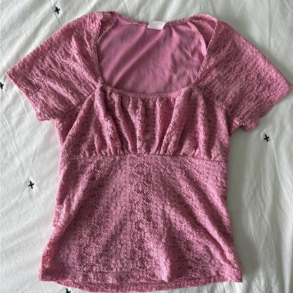 Pink Lace Blouse